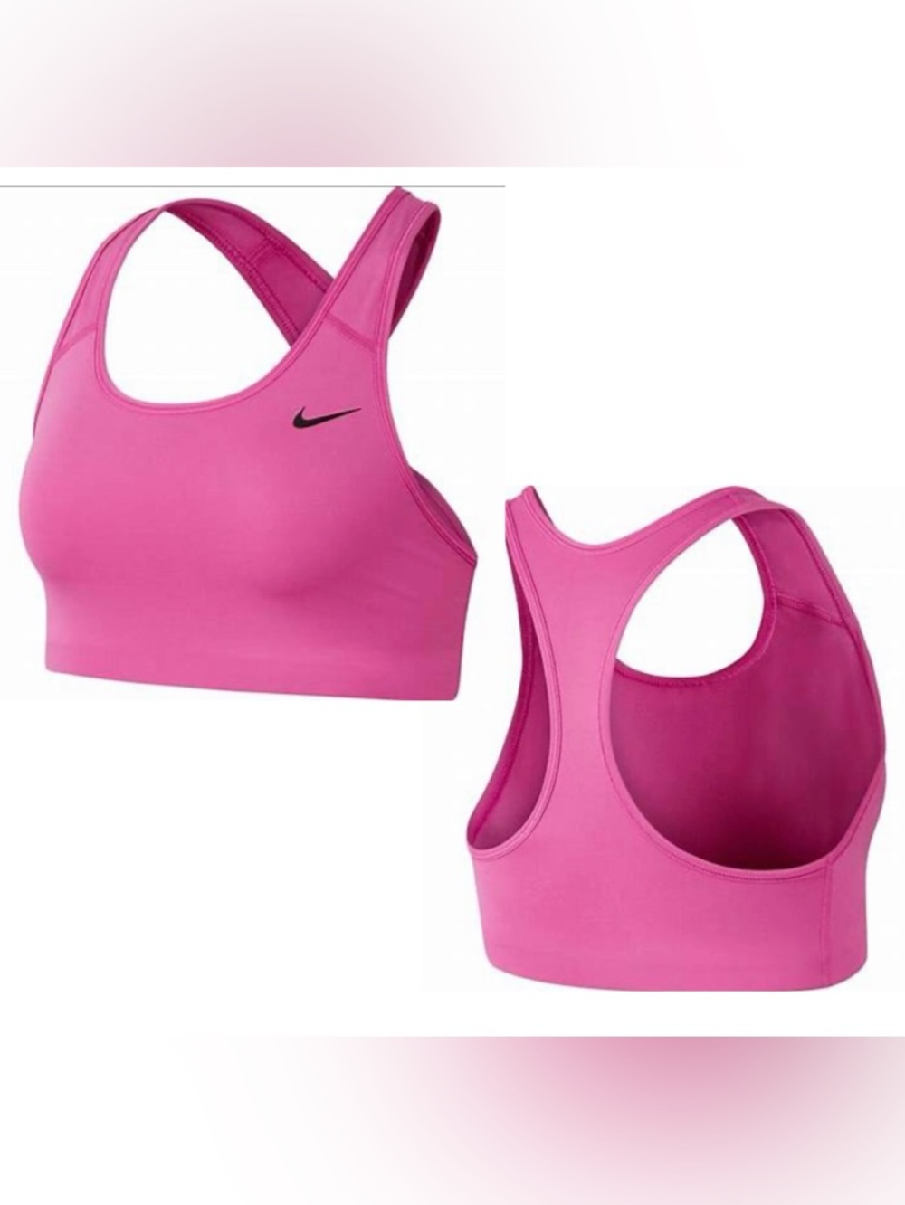 Nike Dri Fit Women’s Sz L Magenta Medium Support Non Padded Sports Bra
